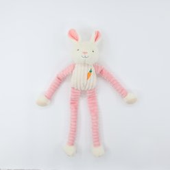 Patchwork Pet Muttley Ruby Rabbit Squeaky Plush Dog Toy, Pink, 24-in