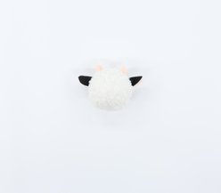 Patchwork Pet Cow 2-in-1 Tough Squeaky Pricklet Ball Dog Toy, White, 4-in slide 2 of 3