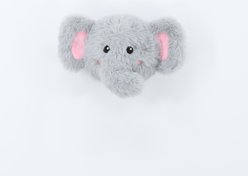 Patchwork Pet Elephant 2-in-1 Tough Squeaky Pricklet Ball Dog Toy, Grey, 4-in