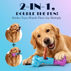 Kseroo Bacon Flavor Stuffable Nylon Bone Tough Chew Dog Toy, Purple & Blue slide 2 of 9
