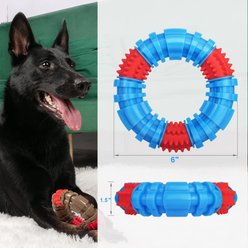 Kseroo Beef Flavor Rubber & Nylon Ring Tough Chew Dog Toy, Blue & Red slide 2 of 7