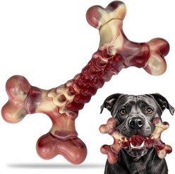 Kseroo Beef Flavored Nylon Bone Shaped Dog Chew Toy, Brown