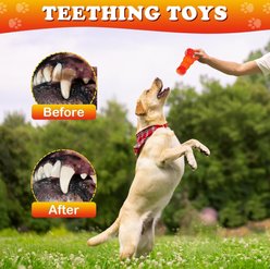 Kseroo Bacon Flavor Nylon & Rubber Fun Squeaky Tough Chew Dog Toy, Red & Orange slide 2 of 8