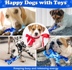 Kseroo Bacon Flavor Nylon Boxing Bear Tough Chew Dog Toy, Blue slide 2 of 8