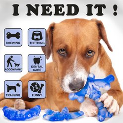 Kseroo Bacon Flavor Nylon Tough Chew Dog Toy, Blue, 3 count slide 2 of 7