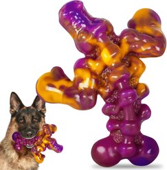 Kseroo Bacon Flavor Nylon Extreme Tough Chew Dog Toy, Purple & Orange