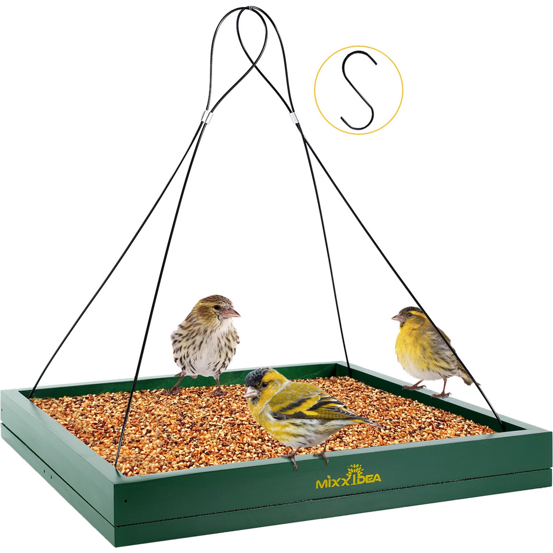 MIXXIDEA Hanging Tray Bird Feeder