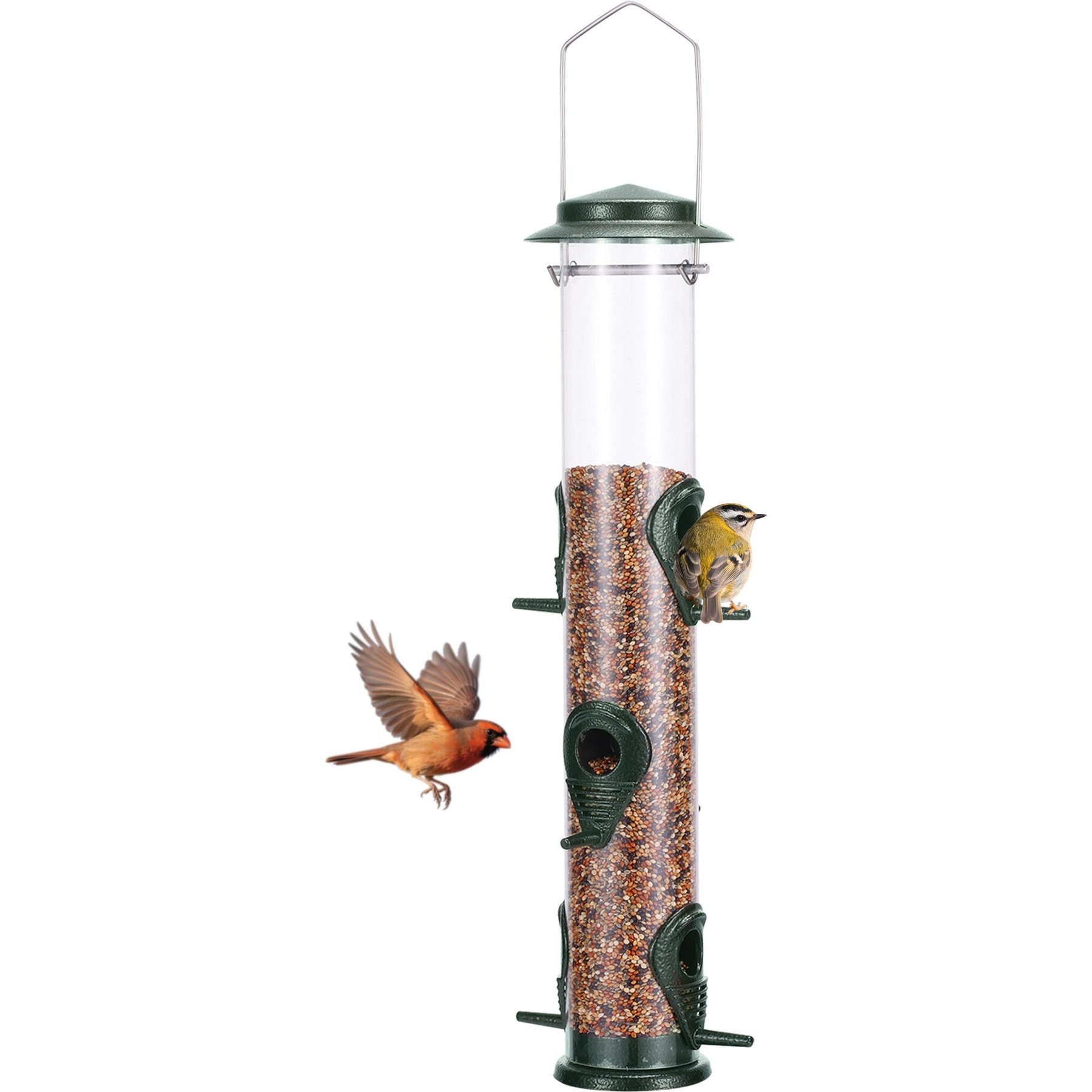 MIXXIDEA 6 Port Metal Bird Feeder