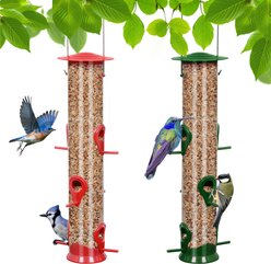 MIXXIDEA 6 Port Hanging Bird Feeder Tube, 2 count