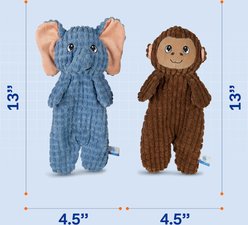American Kennel Club Medium Pixel Pals Squeaky & Crinkle Toss Fetch & Interactive Play Elephant & Monkey Soft Plush Dog Toy Set, 2 count slide 2 of 4
