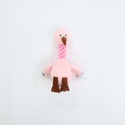 Patchwork Pet Flamingo Squeaky Tug & Toss Dog Toy, Pink, 15-in
