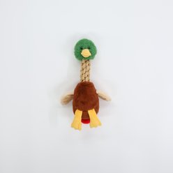 Patchwork Pet Mallard Duck Squeaky Tug & Toss Dog Toy, Brown, 15-in