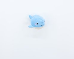 Patchwork Pet Whale with Aurora Bubble 3-in-1 Tough Squeaky Prickles Ball Dog Toy, Blue, 5-in