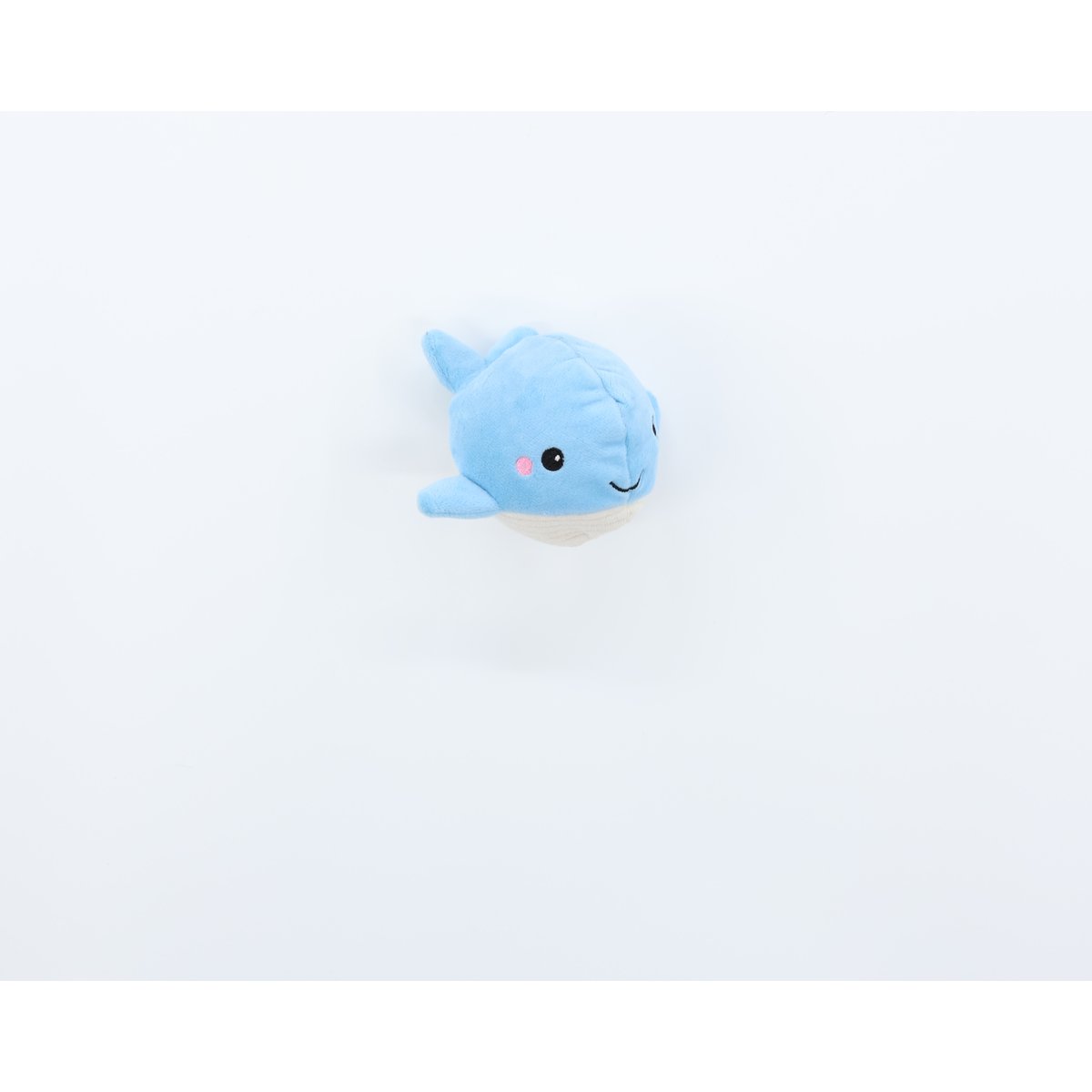 Patchwork Pet Whale with Aurora Bubble 3-in-1 Tough Squeaky Prickles Ball Dog Toy, Blue, 5-in