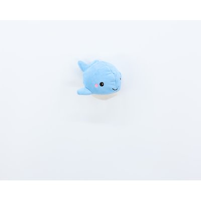 Patchwork Pet Patchwork Pet Whale with Aurora Bubble 3-in-1 Tough Squeaky Prickles Ball Dog Toy, Blue, 5-in