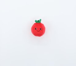Patchwork Pet Tomato with Mozzarella 3-in-1 Tough Squeaky Cheese Prickles Ball Dog Toy, Red, 5-in