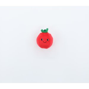 Patchwork Pet Tomato with Mozzarella 3-in-1 Tough Squeaky Cheese Prickles Ball Dog Toy, Red, 5-in