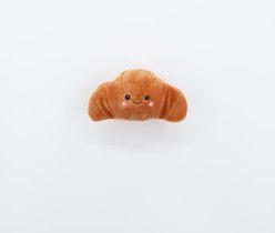 Patchwork Pet Croissant with Butter 3-in-1 Tough Squeaky Prickles Ball Dog Toy, Brown, 5-in