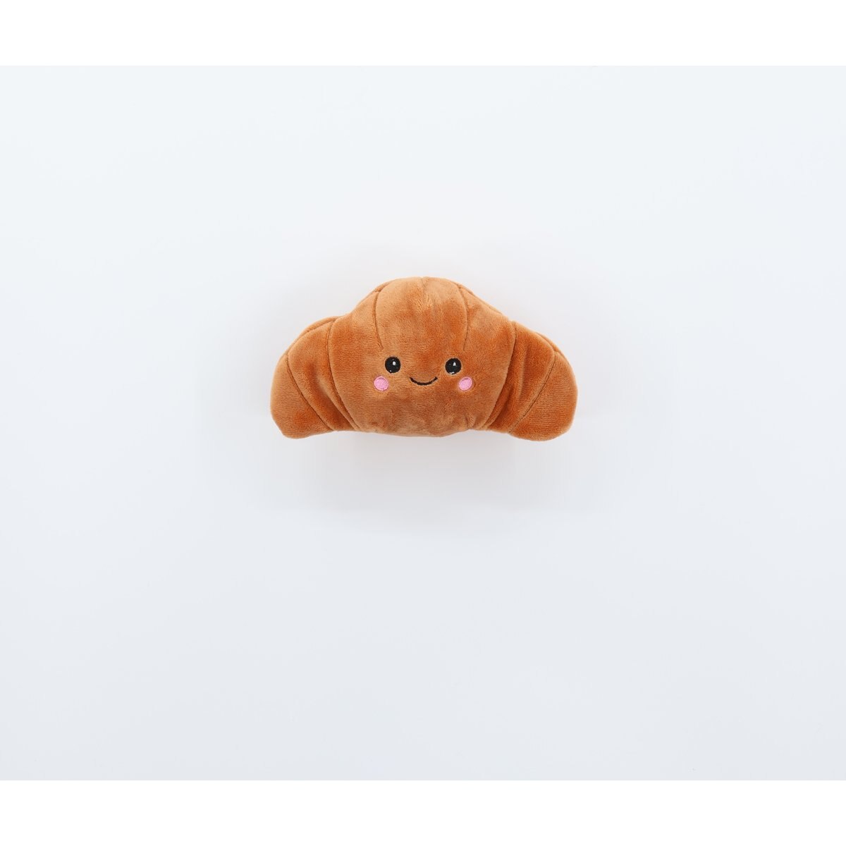 Patchwork Pet Croissant with Butter 3-in-1 Tough Squeaky Prickles Ball Dog Toy, Brown, 5-in