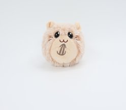 Patchwork Pet Hamster 2-in-1 Tough Squeaky Pricklet Ball Dog Toy, Beige, 4-in