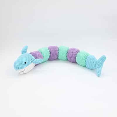 Patchwork Pet Patchwork Pet Sharkapillar Squeaky Plush Dog Toy, Multicolor, 35-in
