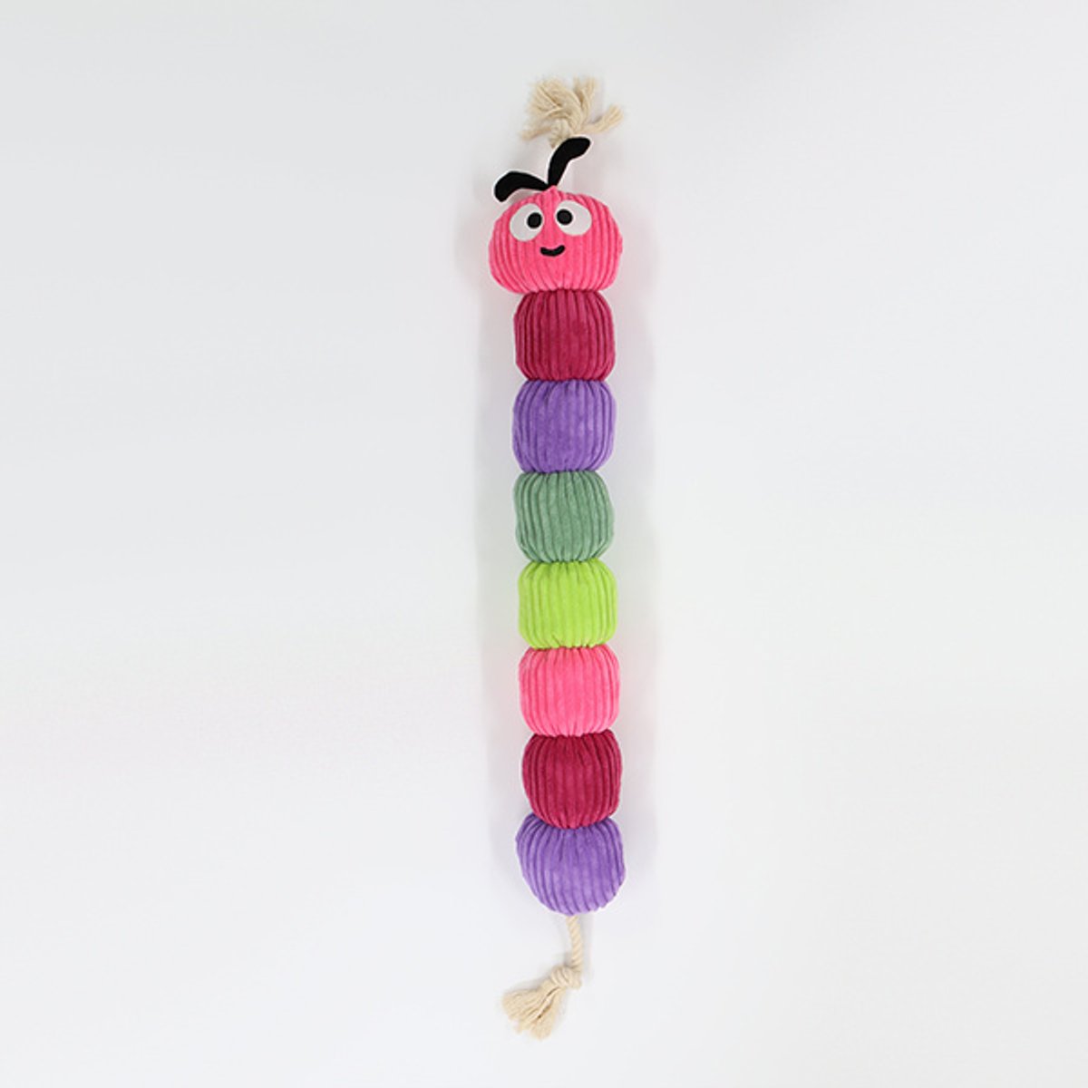 Patchwork Pet Bold Rope Caterpillar Squeaky Tug Dog Toy, Multicolor, 44-in