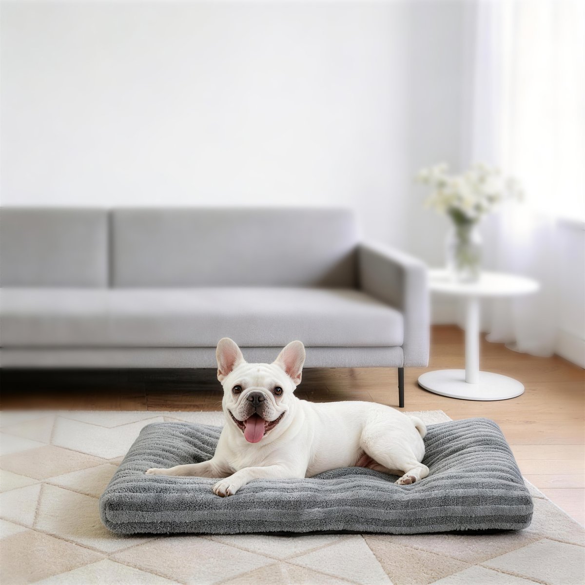 AIPERRO Pillow Dog Bed, Grey, Small: 24-in