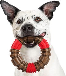 Kseroo Beef Flavor Rubber & Nylon Ring Tough Chew Dog Toy, Red & Brown slide 1 of 7