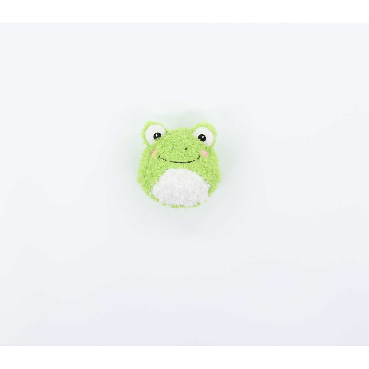 Patchwork Pet Frog 2-in-1 Tough Squeaky Pricklet Ball Dog Toy, Green, 4-in
