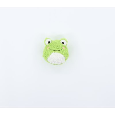 Patchwork Pet Patchwork Pet Frog 2-in-1 Tough Squeaky Pricklet Ball Dog Toy, Green, 4-in