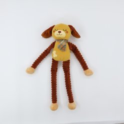 Patchwork Pet Muttley Dylan Dog Squeaky Plush Dog Toy, Brown, 24-in