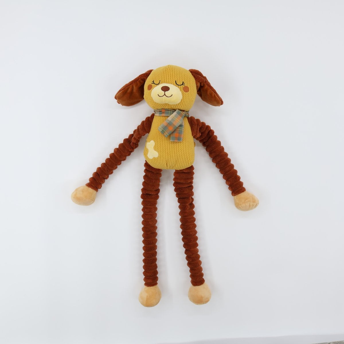 Patchwork Pet Muttley Dylan Dog Squeaky Plush Dog Toy, Brown, 24-in