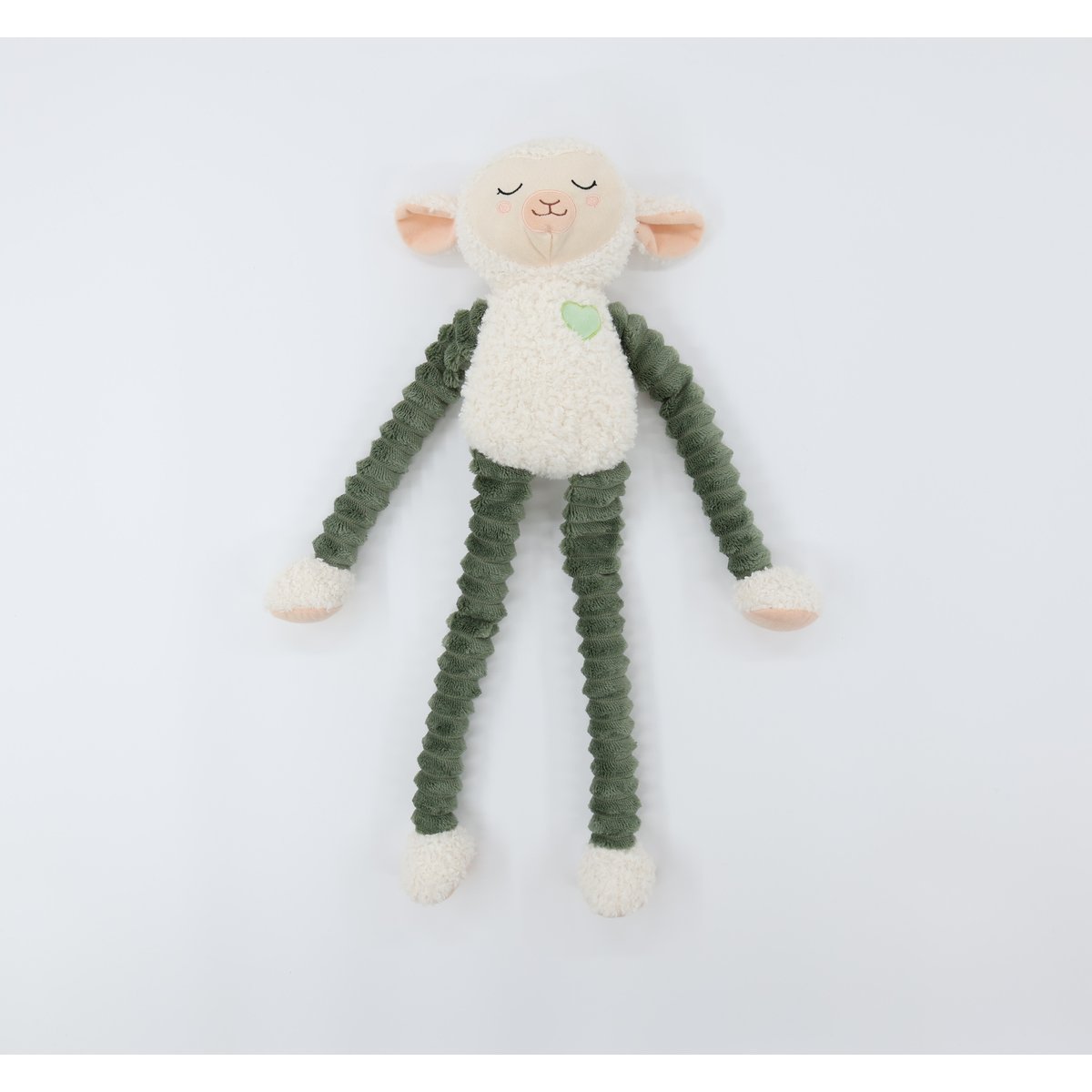 Patchwork Pet Muttley Lily Lamb Squeaky Plush Dog Toy, White, 24-in