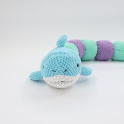 Patchwork Pet Sharkapillar Squeaky Plush Dog Toy, Multicolor, 35-in slide 2 of 2