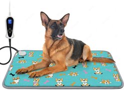 Golopet Dog Heating Pad with Temperature Adjustment Switch & Pet Chew-Resistant Tube, Blue, Medium: 28 x 18-in
