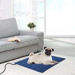 Golopet Fluffy Blanket Dog & Cat Heating Pad with Smart Thermostat Switch & Chew-Resistant Tube, Small: 17 x 13-in