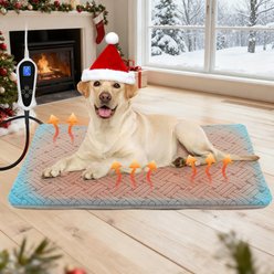Golopet Indoor Dog & Cat Heating Pad with Smart Thermostatic Controller 1-24H, Blue, Large