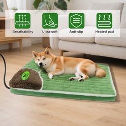 Golopet Heated Orthopedic Furniture Style Sofa Dog Bed with Heating Pad & Intelligent Controller, Green, Medium: 20 x 20-in slide 2 of 9