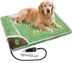Golopet Heated Orthopedic Furniture Style Sofa Dog Bed with Heating Pad & Intelligent Controller, Green, X-Large: 40 x 27-in