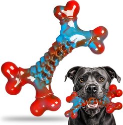 Kseroo Bacon Flavored Nylon Bone Shaped Tough Chew Dog Toy, Red