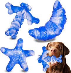 Kseroo Bacon Flavor Nylon Tough Chew Dog Toy, Blue, 3 count