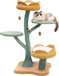 Happy & Polly Tulip Design 47.8-in Fleece Large Cat Tree, Yellow slide 2 of 9