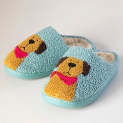 Natural Life Dog Icon Slippers, Turquoise, Small: 5-6