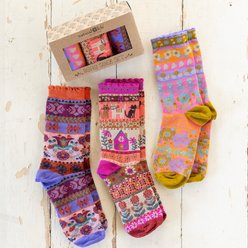 Natural Life Cat Boho Sock Set