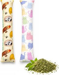 Kitty Kick Stix Interactive Handmade Cat Plush Toy with Catnip, Multicolor, 11-in, 2 count