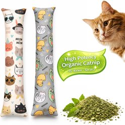Kitty Kick Stix Interactive Handmade Cat Plush Toy with Catnip, Multicolor, 15-in, 2 count slide 2 of 3