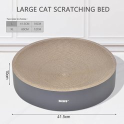 HXPLN 2-in-1 Round Corrugated Cardboard 3.94-in Cat Scratching Board & Bed, Grey slide 2 of 6