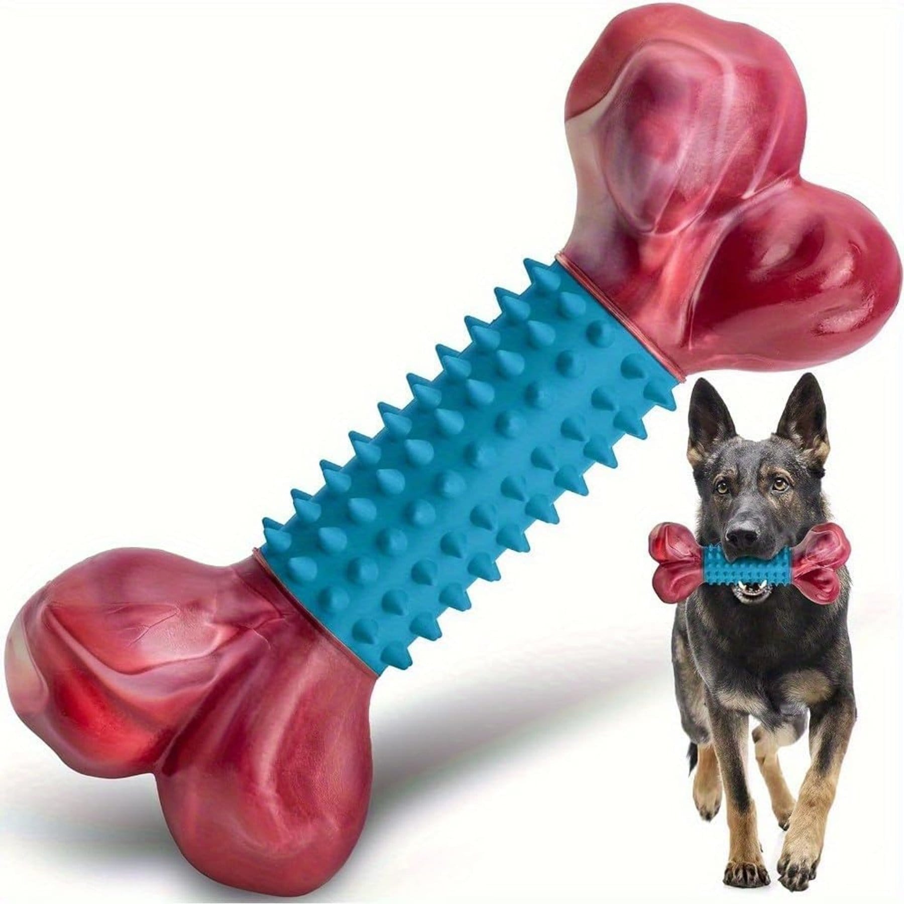 Kseroo Chicken Flavor Nylon & Rubber Tough Chew Dog Toy, Blue, 1 count