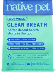 Native Pet GutWell Clean Breath Dental Health & Plaque Control Supplement for Dogs, 12.7-oz bag