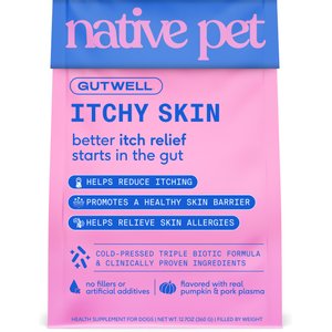 Native Pet GutWell Itchy Skin Relief Supplement for Dogs with Probiotics, 12.7-oz bag